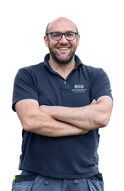 Scott Dunbar - friendly Dundee tradesman who is the founder of dunholm Improvements - a company for doors windows and log burning stoves